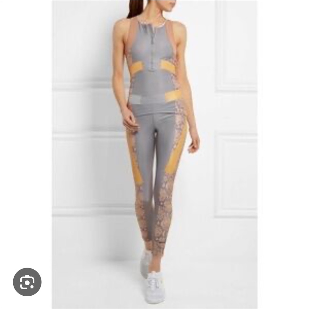 Adidas by Stella McCartney Gray and Yellow Patterned Leggings